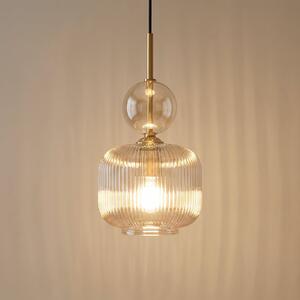 TK Lighting Visoka svetilka Sophia, konjak/črna, steklo, Ø 15 cm, E14, zatemnjen, Siva, Dnevna soba / jedilnica, Steklo, Sodobni
