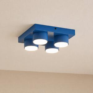 TK Lighting Stropna svetilka Brix, modra, dolžina 23 cm, 4-žarilna, GX53, zatemnjen, Modra, Dnevna soba / jedilnica, Kovina, Sodobni
