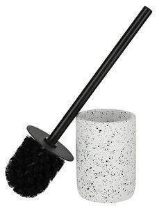 Camargue Garnitura z WC ščetko Stone Terrazzo (Š x V: 9,6 x 39,5 cm, Polirezin, Črno-bele barve)
