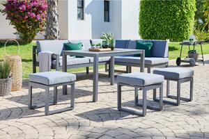 JEDILNA LOUNGE GARNITURA tkanina aluminij, jeklo