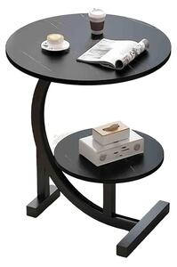 Marblenest™ Dvonivojska Klubska Mizica, Črn marmor