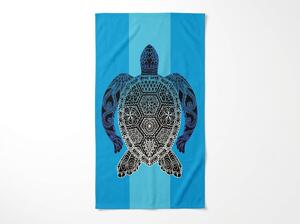 Hitro sušeča XXL plažna brisača SHELL GEM modra 150 x 210 cm, 100% mikrotkanina