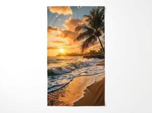 Hitro sušeča plažna brisača SUNSETA pisana 70 x 140 cm, 100% mikrotkanina