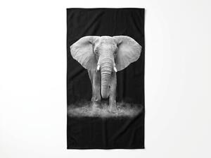 Hitrosušeča XXL plažna brisača ELEPHOS črno-siva 150 x 210 cm, 100% mikrotkanina