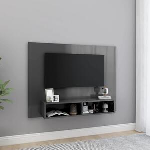 VidaXL Stenska TV omarica visok sijaj siva 120x23,5x90 cm inž. les