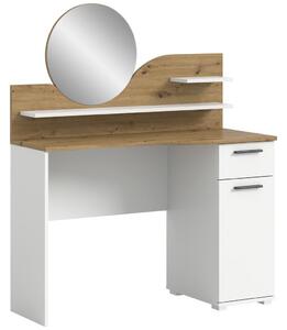 MID.YOU Kozmetična Miza Vanity, Bela, Barva Hrasta