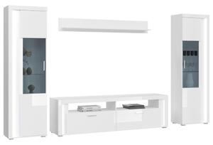 MID.YOU Dnevni Regal Skylight, Bela, Visoki Sijaj, 4-Delno
