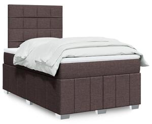 VidaXL Box spring postelja z vzmetnico temno rjava 120x190 cm blago