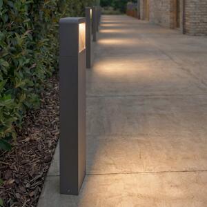 Lucande LED potniška luč Leya, 65 cm, antracitna, kovinska, IP54, Črna, Aluminij, Sodobni