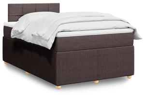 VidaXL Box spring postelja z vzmetnico temno rjav 120x200 cm blago