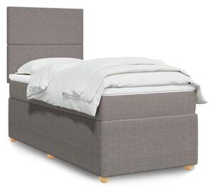 VidaXL Box spring postelja z vzmetnico taupe 100x200 cm blago