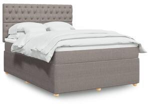 VidaXL Box spring postelja z vzmetnico taupe 140x190 cm blago