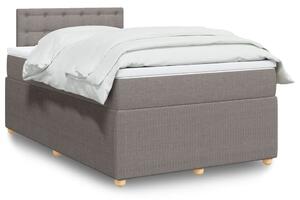 VidaXL Box spring postelja z vzmetnico taupe 120x200 cm blago