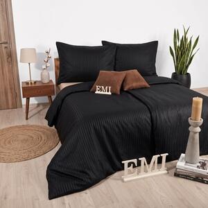 Posteljnina Black damast saten EMI