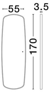 SINIA LED OGLEDALO CRNO 58W IP44 3000K DODIRNI PREKIDAČ NL9006113