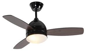 Stropni ventilator črn z lesnim potiskom 96 cm z daljinskim upravljalnikom - Rotar