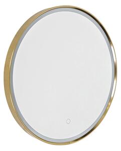 Kopalniško ogledalo baker 50 cm vklj. LED 3-stopenjsko zatemnjevanje z dotikom okroglo - Miral