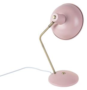 Retro namizna svetilka roza z bronom - Milou