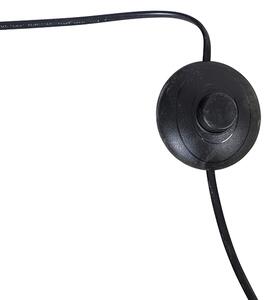 Moderna ločna talna svetilka medenina z marmorno podnožjem in črnim odtenkom 32,5 cm - XXL
