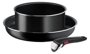 Tefal - Set kuhinjske posode 3 kom. INGENIO EASY COOK & CLEAN BLACK