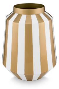 Pip Studio Dekorativna vaza Pip Studio Stripes White-Gold