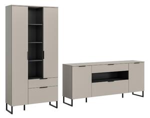 Livetastic Dnevni Regal Noida, Kašmir, Črna, 2-Delni