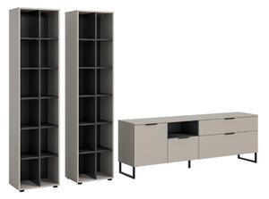 Livetastic Dnevni Regal Noida, Kašmir, Črna, 3-Delni