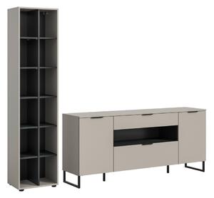 Livetastic Dnevni Regal Noida, Kašmir, Črna, 2-Delni
