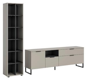 Livetastic Dnevni Regal Noida, Kašmir, Črna, 2-Delni