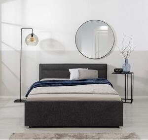 OBLAZINJENA POSTELJA 140 cm x 200 cm , les, kovina, umetna masa, tekstil antracit