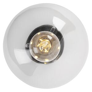 Art Deco stropna svetilka črna s prozornim steklom - Pallon