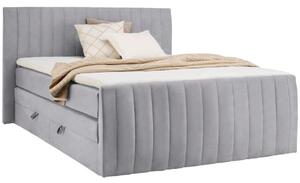 BOXSPRING POSTELJA 160 cm x 200 cm , tekstil siva