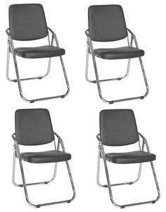 KONFERENČNI STOL tekstil črna, barve kroma
