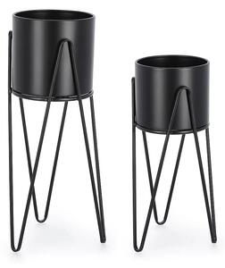 Bizzotto Komplet cvetličnih lončkov s stojalom Bizzotto Madelyn 23,5 x 57 / 21,5 x 46 cm 2-pack