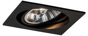 Kvadratni vgradni reflektor črn nastavljiv - Chuck 111