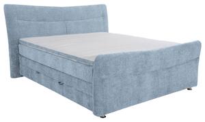 BOXSPRING POSTELJA 140 cm x 200 cm , tekstil svetlo modra