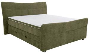 BOXSPRING POSTELJA 140 cm x 200 cm , tekstil olivno zelena