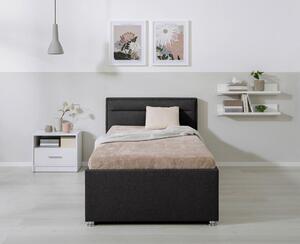 OBLAZINJENA POSTELJA 90 cm x 200 cm , les, kovina, umetna masa, tekstil antracit
