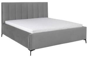 OBLAZINJENA POSTELJA 140 cm x 200 cm , tekstil siva
