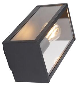 Industrijska stenska svetilka črna 26 cm IP44 - Charlois