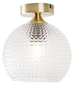 Stropna svetilka Art Deco medenina s prozornim steklom - Sphere