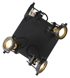 Industrijski reflektor črne barve s 4 lučmi - Suplux
