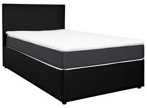 POSTELJA Z VZMETNICO 120 cm x 200 cm , tekstil, leseni material antracit, črna
