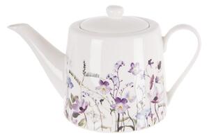 Bel/vijoličen porcelanast čajnik 1 l Louka – Orion