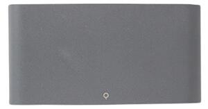Set 2 zunanjih stenskih svetilk temno sive barve 17,5 cm, vključno z LED - Batt