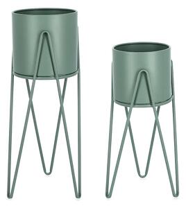 Bizzotto Komplet cvetličnih lončkov s stojalom Bizzotto Madelyn 23,5 × 53/57 / 21,5 × 42/46 cm 2-pack
