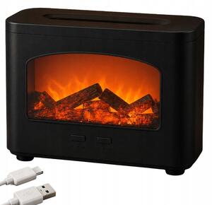 Difuzor dekorativni LED kamin 240ml vlažilec zraka USB časovnik