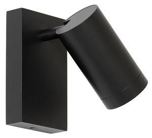 Pametna stenska svetilka črna nastavljiva s stikalom, vključno z Wifi GU10 50mm - Jeana Luxe