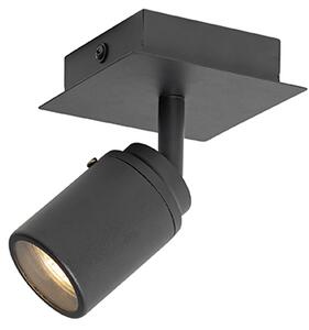 Moderni kopalniški reflektor črn kvadrat IP44 - Ducha
