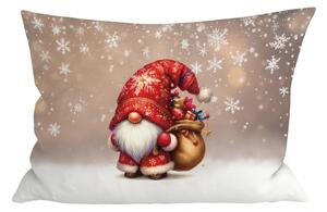 3D prevleka za vzglavnik iz mikrovlaken SANTA GNOME 50x70 cm, rdeča